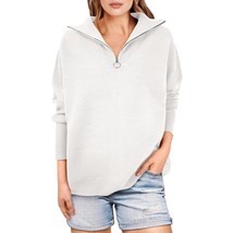 Sweaters For Women 2023 Fashion Clothes Oversized Half Zip Pullover Casu... - £63.79 GBP