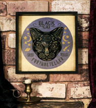 Moons Stars Wicca Black Cat Sees Tells Fortune Teller Wall Decor Picture... - £27.96 GBP