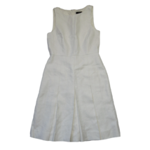 NWT J.Crew 365 Pleated A-line in Ivory Structured Linen Sleeveless Dress 0P - £57.55 GBP