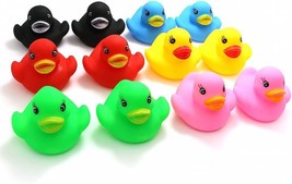 12 Pcs Float Rubber Duck Ducky Baby Bath Toy for Kids Assorted Colors - $10.27