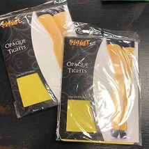 Lot of 2 Opaque yellow tights Spirit Halloween costume nylons OSFM - £15.30 GBP