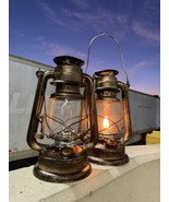 Lot 2 Vintage Style Hurricane Lamp Antique Kerosene Oil Vintage Lantern ... - $51.13 CAD