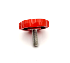 M8 x 20mm Thumb Screw Bolts Red 38mm Clamping Knob Stainless Steel 4 Pack - £10.44 GBP