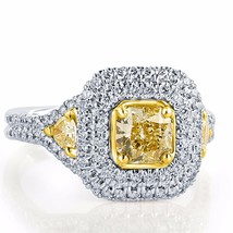 GIA Certified 1.90Ct Radiant Cut Fancy Light Yellow VVS Diamond Engagement Ring  - $4,122.51