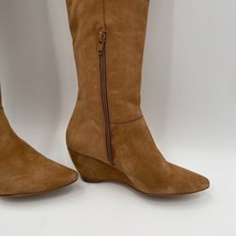 Matisse Womens Tan Suede Leather 1/2 Zip Wedge Boot Size 6 - £26.40 GBP