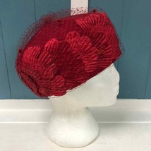 August Silk 100% wool dark red hat - £24.46 GBP