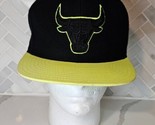 Chicago Bulls Snapback Hat Black Neon Yellow NBA Basketball Adidas - $16.34