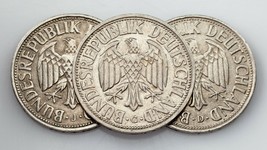 Plein De 3 1950 Allemagne 1 Mark Pièces En XF État Km # - £32.93 GBP
