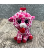 Ty Beanie Boos 6&quot; Junglelove Pink Giraffe Solid Pink Eyes Plush No Tag V... - £5.97 GBP