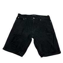 Pacsun Men&#39;s Black Distressed Skinny Denim Shorts Size 32 - £17.06 GBP
