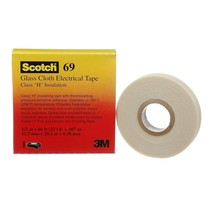3M Scotch Glass Cloth Electrical Tapes 69, White, 1/2&quot; x 22 yards, White - £21.58 GBP