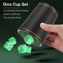 Ice cup set with 5 6 sided dices high quality pu leather stable sturdy comfortable hand thumb200