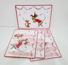 NEW RARE Pottery Barn Kids Set of 4 The Grinch and Max Placemats 15.75&quot; wide x 1 - £70.78 GBP