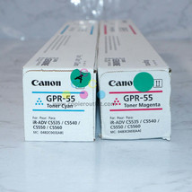2 New OEM Canon iR-ADV C5535,C5540,C5550,C5560 GPR-55 Cyan &amp; Magenta Toners - £144.71 GBP