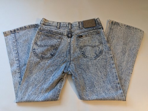Vintage 1980 Lee Acide Jeans Délavé 33 x 30 Union Fabriqué Coton USA Item image 2
