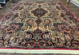 Antique Karastan Kirman Rug 8.8 x 12, Imperial Karastan #1427, Ivory Kirman - $2,950.00