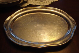 JC~antique silverplated WILLIAM ROGERS # 268 oval tray Mid Century[*] - £23.65 GBP