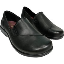 Air Supply Plus Poppy womens Black Leather Cushioned Slip-on Shoes size 8W - $27.55