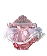 Girls Princess Cinderella Diaper Cover &amp; Headband 2 Pc Pink Infant Set- ... - £5.53 GBP