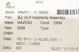 04-08 Mazda 3 Sedan Halogen Headlight Head Light Lamp Driver Left LH **NOS** image 12