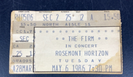 The Firm 1986 TOUR Concert Ticket Stub Jimmy Page Paul Rodgers Rosemont Horizon - £3.87 GBP