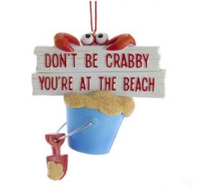 Dont Be Crabby Bucket Ornament Decorative Hanging Christmas Coastal nwt - £7.24 GBP