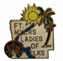 Ft. Myers Florida Ladies Of Elks Benevolent Protective Order Enamel Hat Pin - £6.22 GBP