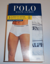 Polo Ralph Lauren Men&#39;s Big &amp;Tall 4X Mid-Rise Briefs Underwear 3-Pack Wh... - £27.20 GBP