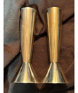 Pair of Two 2 Kristofle Modernist Candlesticks or Bud Vase Vases Set - $81.25
