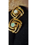 Antique 14k Yellow Gold Fire Opal Earrings Mid Century Screw back 3.6gr ... - $590.85 CAD