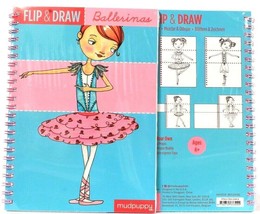 2 Count Mudpuppy Kids Flip &amp; Draw Ballerinas Instruction Book - £12.58 GBP