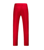 MOGU Men&#39;s Front Flat Semi Casual Slim Fit Red Dress Pants - 38 - £20.56 GBP