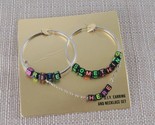 Steve Madden Interchangeable Lettering Bead Hoop &amp; Necklace Set -5847 - $11.57