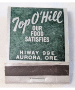 TOP O&#39;HILL FOOD AURORA ONTARIO CANADA ADVERTISING MATCHBOOK COVER VINTAG... - $13.69 CAD
