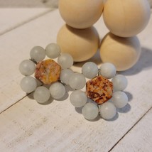 Jasper &amp; Aquamarine Button Earrings - $24.75