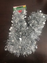 New Christmas Tinsel Garland 9 Feet Silver Decorative - $10.22 CAD