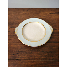 French Saxon China Co. Small Plate with Handles with 22 Karat Gold Trim - $17.82