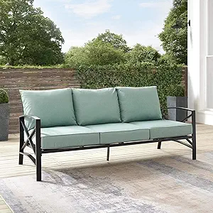 Crosley Furniture KO60027BZ-MI Kaplan Outdoor Metal Sofa, Oiled Bronze w... - $1,074.99