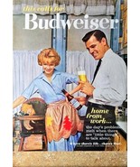 Budweiser Beer Print Ad Vintage 1962 Ephemera Wall Art Home From Work Decor - $238.54 MXN