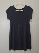 EILEEN FISHER Gray Ribbed Knit 100% Wool Sweater Dress Size Large L  - £29.78 GBP