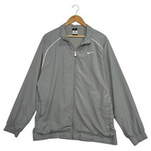 Nike Track Jacket Mens Large Gray Dri Fit Full Zip Windbreaker Athletic ... - $460.39 MXN