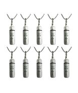 Set of Ten Brushed Silver ENGRAVED HOLY WATER Bottle/Holder/Urn Necklace... - $75.00