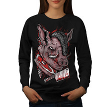 Wellcoda Pig Chop Pork Cool Animal Womens Sweatshirt, Hog Casual Pullover Jumper - £22.74 GBP+