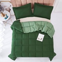 King/Cal King Traditional Microfiber Reversible 3 Piece Comforter Set in Green - $143.49