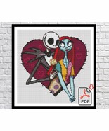Nightmare Before Christmas Jack And Sally Skellington PDF Cross Stitch P... - $4.80 CAD