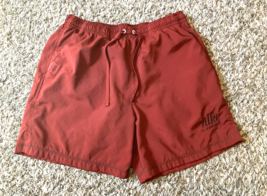 Nike Swim Trunks Mens Large Red Board Shorts Lined Net Mesh Pockets Drawstring - £16.92 GBP