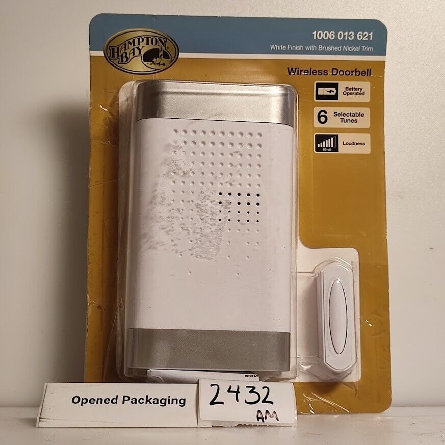 Hampton Bay Wireless Battery Operated Doorbell Kit with Wireless Push