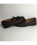 Cole Haan Mens 9 M Brown Cognac Leather Tassel Slip On Loafers Memory Flex - $43.12 CAD