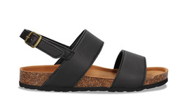 Sandalia vegana unisex destalonada en apple skin negro tirante ajustable... - $89.99