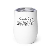 Emily Sign Language ASL Hand Symbol Interpreter Wine tumbler, Personalized Sign  - £23.39 GBP